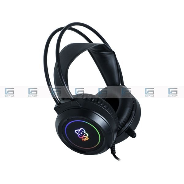 Tai Nghe Chụp Tai HAK Có MIC Kết Nối Jack USB (7.1 Surround) | Đen