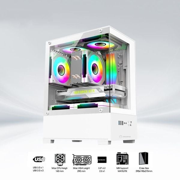 Thùng máy tính Gaming Coolerplus CPC EX32 - Màu Trắng