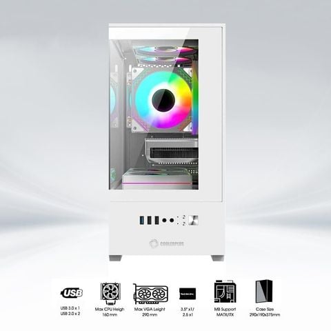 Thùng máy tính Gaming Coolerplus CPC EX32 - Màu Trắng