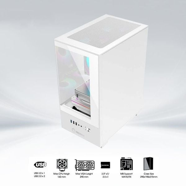 Thùng máy tính Gaming Coolerplus CPC EX32 - Màu Trắng