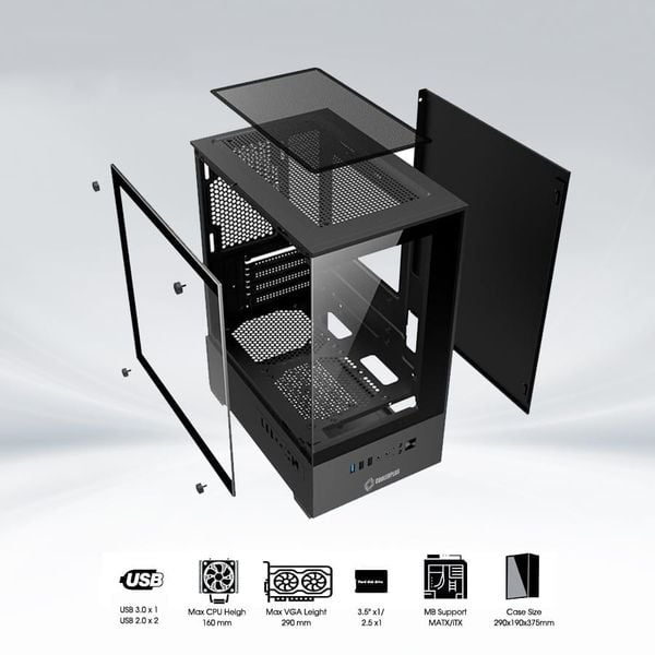 Thùng máy tính Gaming Coolerplus CPC EX32 - Màu Đen