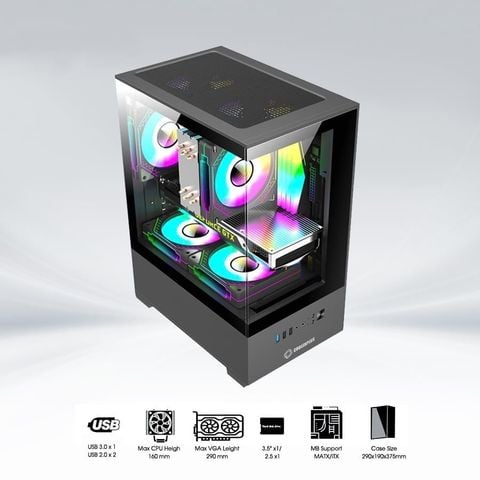Thùng máy tính Gaming Coolerplus CPC EX32 - Màu Đen