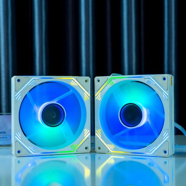 Fan case PC Redmoon F3 LED RGB Trắng (12cm) Sync RGB Hub 6 pin