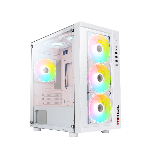CASE MAGIC GM-01 GLASS - Trắng | MATX, CÓ SẮN 4 FAN