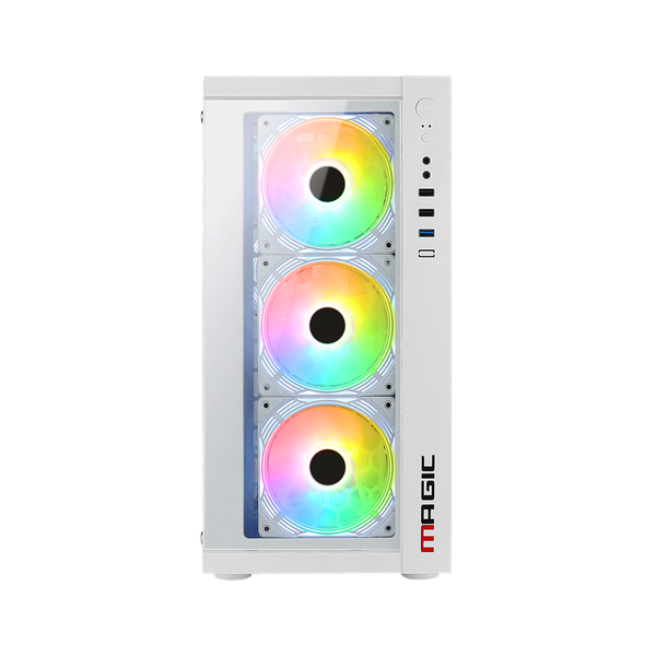 CASE MAGIC GM-01 GLASS - Trắng | MATX, CÓ SẮN 4 FAN
