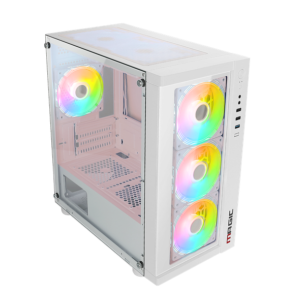 CASE MAGIC GM-01 GLASS - Trắng | MATX, CÓ SẮN 4 FAN