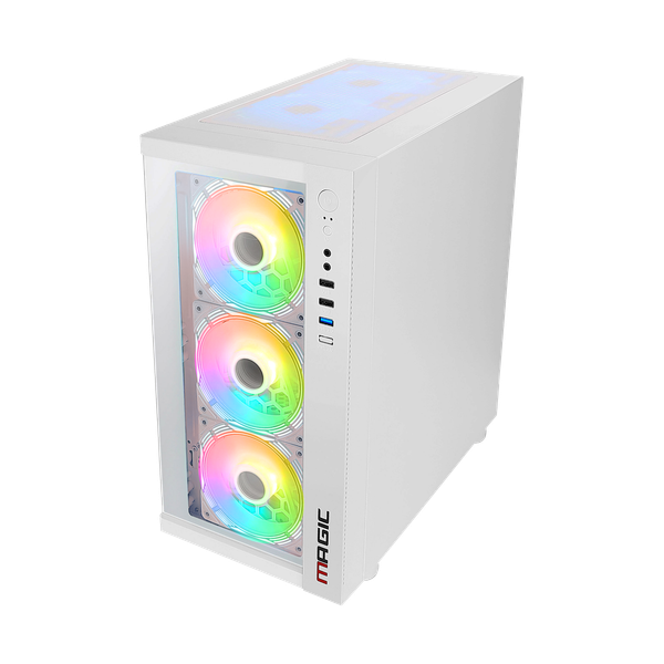 CASE MAGIC GM-01 GLASS - Trắng | MATX, CÓ SẮN 4 FAN