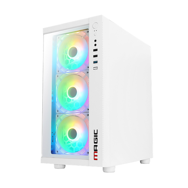 CASE MAGIC GM-01 GLASS - Trắng | MATX, CÓ SẮN 4 FAN