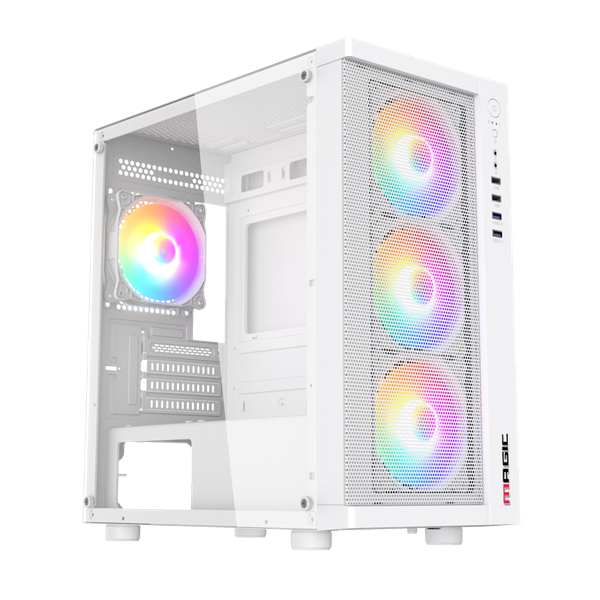 CASE MAGIC GM-01 MESH - Trắng | MATX, CÓ SẮN 4 FAN