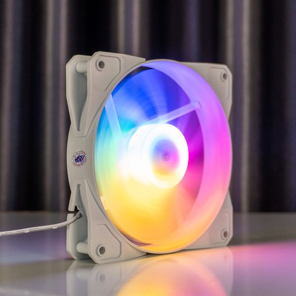 Fan case PC GP01 Led tĩnh (12cm) Nguồn trực tiếp - Molex 4 pin Trắng