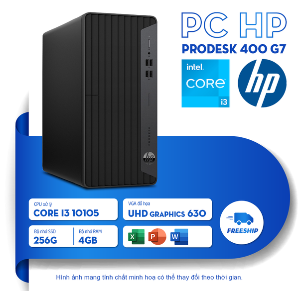 PC máy bộ HP ProDesk 400 G7 MT 60U82PA (i3-10105, 4GD4, 256G SSD, W11SL) - Full VAT
