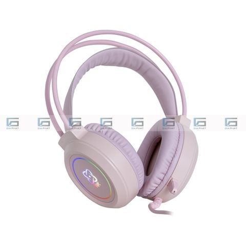 Tai Nghe Chụp Tai HAK Có MIC Kết Nối Jack USB  (7.1 Surround) | Hồng