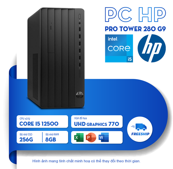 PC máy bộ HP Pro Tower 280 G9 72J49PA (i5-12500, 8GB RAM, 256GB SSD, Win11) - Full VAT