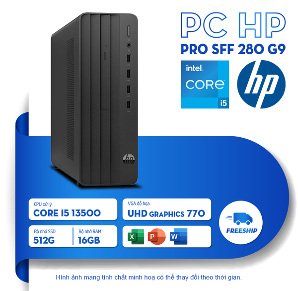 PC máy bộ HP 280 Pro G9 SFF 9H1S6PT (i5-13500, 16G RAM, 512G SSD, Win 11) - Full VAT