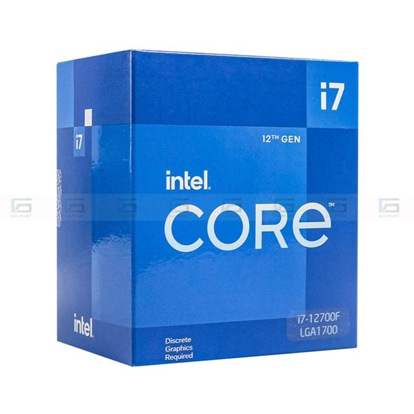 CPU Intel Core i7 12700F (12 nhân 20 luồng, 3.6GHz - 4.9GHz, 25MB, LGA1700) Box