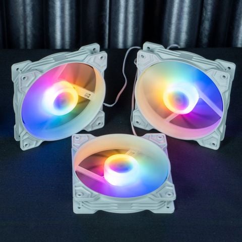 Fan case PC K8 LED RGB (12cm) Nguồn trực tiếp - Molex 4 pin Trắng