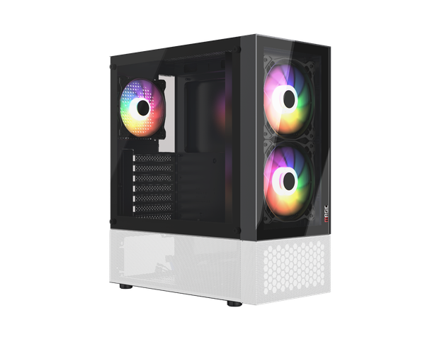CASE MAGIC GM-04 AIR BLACK AND WHITE GLASS | ATX, Sẵn 3 FAN