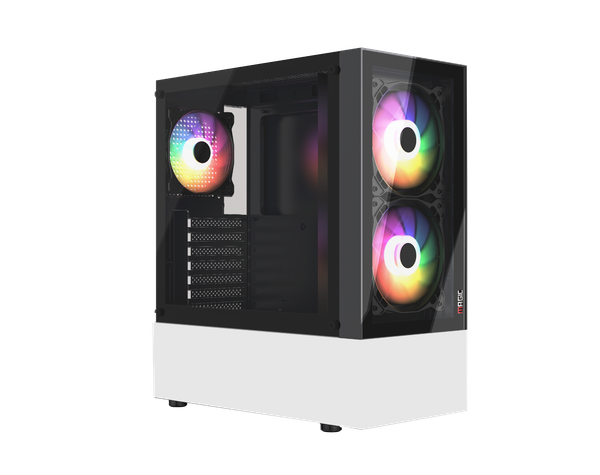 CASE MAGIC GM-04 BLACK AND WHITE GLASS | ATX, Sẵn 3 FAN