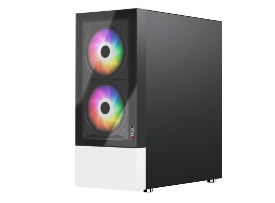CASE MAGIC GM-04 BLACK AND WHITE GLASS | ATX, Sẵn 3 FAN