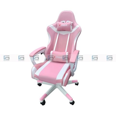 Ghế gaming có gác chân màu Hồng