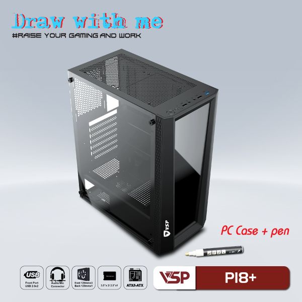 Thùng máy vỏ case máy tính VSP Gaming P18+ ( Đen )