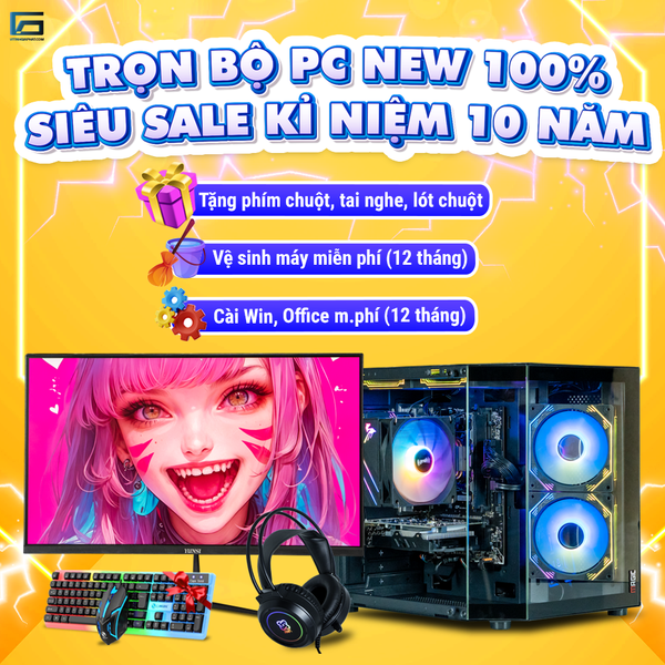 PC Gaming - Trọn bộ PC (RTX 3050 6G, i5 12400F, SSD 512G, Ram 16G)