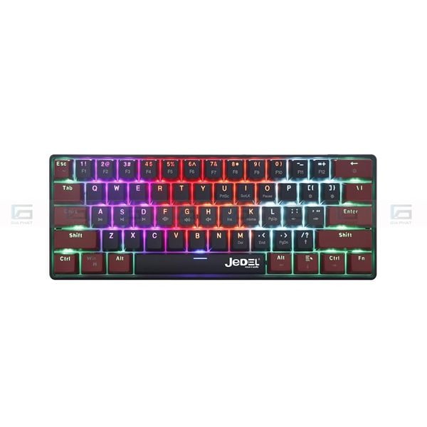 Bàn phím cơ có dây JEDEL KL140 (LED RGB, Type C 1.5M) - Màu Đen