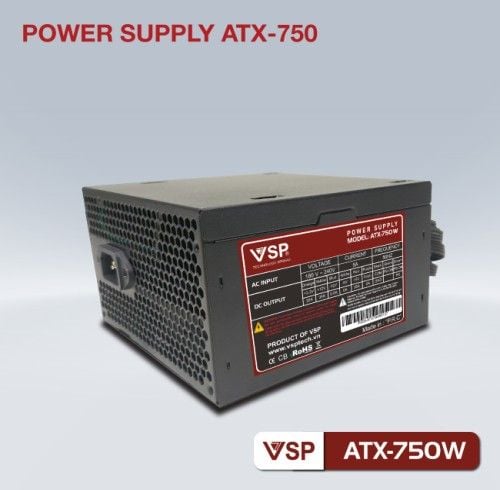 Nguồn máy tính VSP ATX - 750W ( Nguồn văn phòng chạy được card 730 ) Ver 2.0