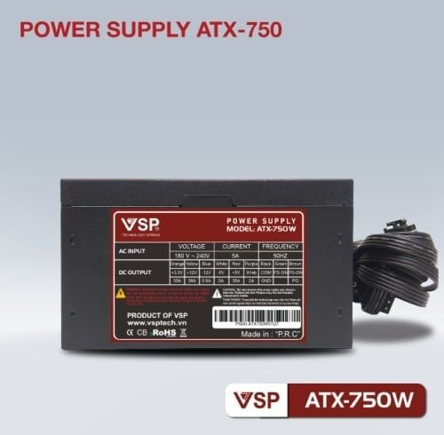 Nguồn máy tính VSP ATX - 750W ( Nguồn văn phòng chạy được card 730 ) Ver 2.0