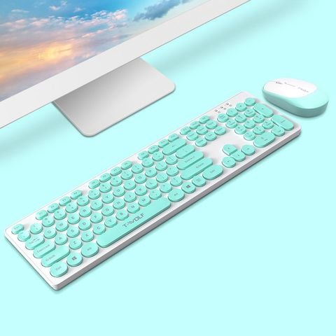 Combo Bàn phím + chuột Không dây T-WOLF TF770 Xanh lá