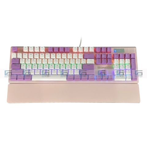 Bàn phím cơ Sorex SK105 - 104 key - Red/Blue Switch - Màu trắng hồng