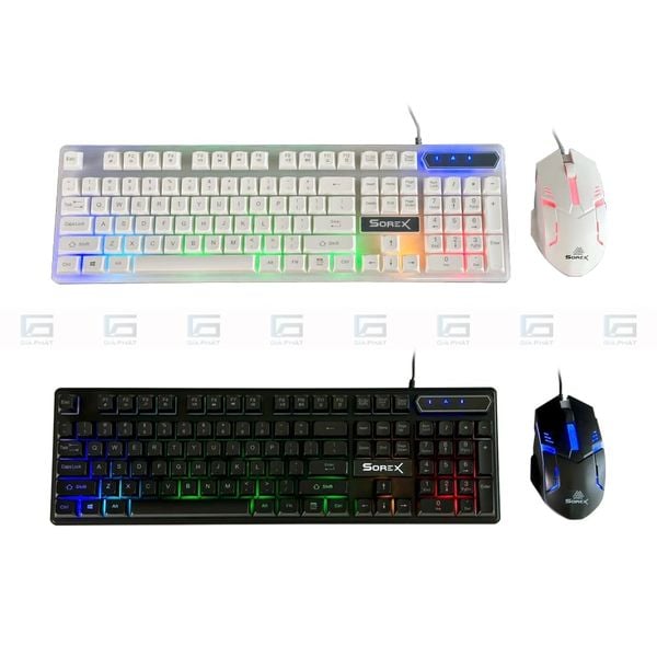 Bàn phím giả cơ Sorex KM2025 LED RGB Trắng/Đen