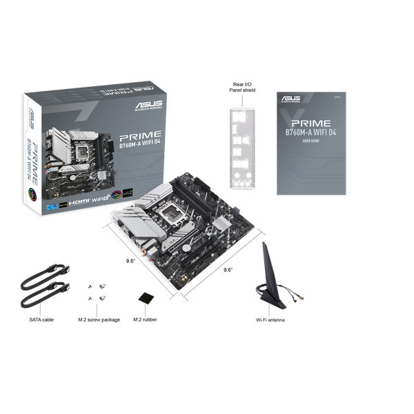 Bo mạch chủ ASUS PRIME B760M-A WIFI (DDR4, Bluetooth, LGA1700) - Full VAT