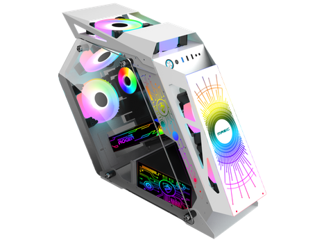 Thùng máy Magic Roger RGB White (M-ATX, không kèm fan) - Màu Trắng