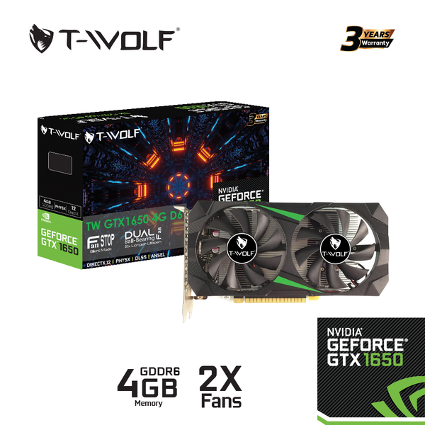 Card màn hình - Vga T-WOLF GTX 1650 4GB GDDR6 - Chính Hãng