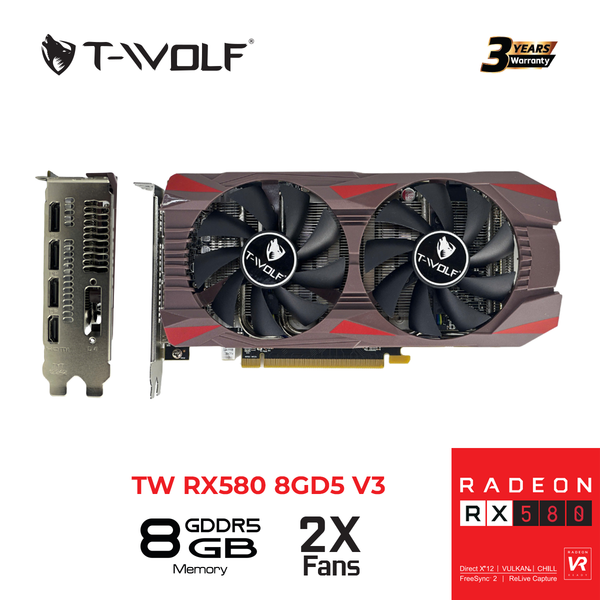 Card màn hình T-WOLF RX 580 8GB GDDR5 V3 - Chính Hãng