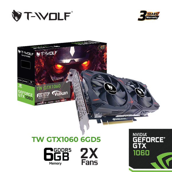Card màn hình - Vga T-WOLF GTX 1060 6GB GDDR5 - Chính Hãng