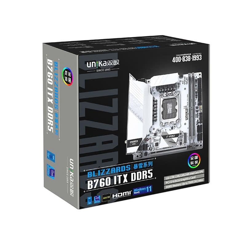 Bo mạch chủ Unika Blizzards B760M ITX DDR4