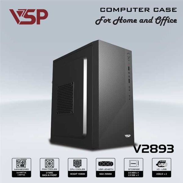 Case văn phòng VSP M-ATX/I-ATX V2893
