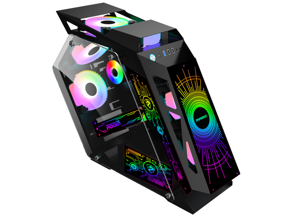 Thùng máy Magic Roger RGB Black (M-ATX, không kèm fan) - Màu Đen