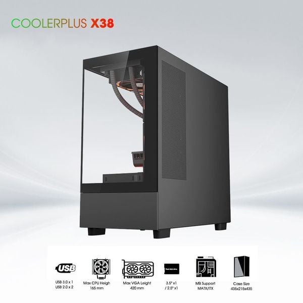 Thùng máy tính Gaming Coolerplus CPC X38B - Màu Xám