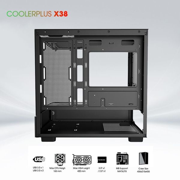 Thùng máy tính Gaming Coolerplus CPC X38B - Màu Xám
