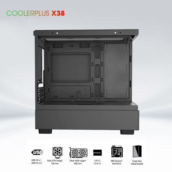 Thùng máy tính Gaming Coolerplus CPC X38B - Màu Xám
