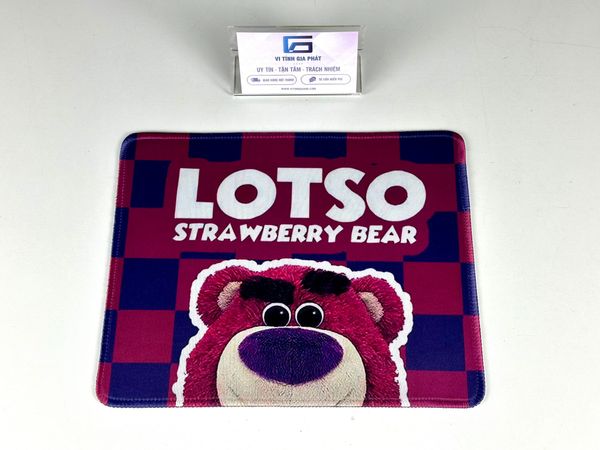 Lót chuột 25x20mm gấu dâu LOTSO màu hồng