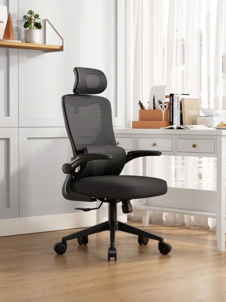Ghế Công Thái Học Tựa Đầu Có 2 Lưng Đệm Lưới Đỡ Cột Sống Ngồi Thoải Mái, Tay Ghế Điều Chỉnh