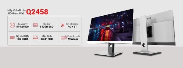 Máy tính để bàn All In One Great Wall Q2458 QA251654 (i5 12450H, 16G, 512G)