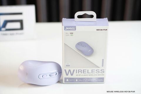 Chuột không dây JEDEL WD138 Bluetooth và Wireless (2.4GHz 4D, 1600DPI) - Màu Tím