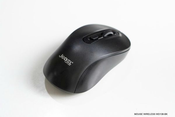 Chuột không dây JEDEL WD138 Bluetooth và Wireless (2.4GHz 4D, 1600DPI) - Màu Đen