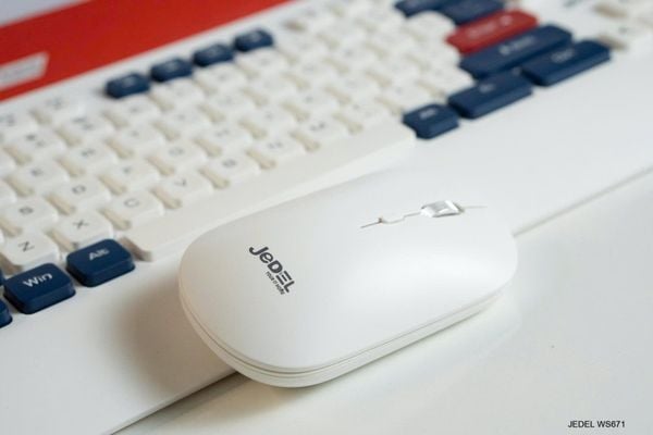 Combo phím chuột JEDEL WS671 không dây, có pin - Màu Trắng