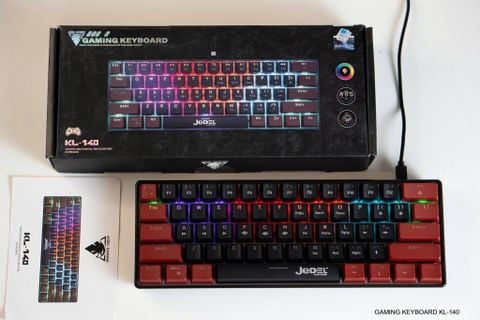 Bàn phím cơ có dây JEDEL KL140 (LED RGB, Type C 1.5M) - Màu Đen